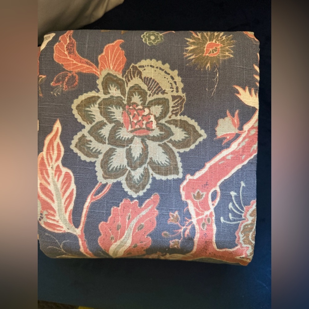 Threshold Floral Cushion Cover - Blue and Coral